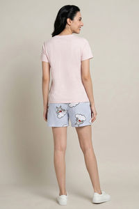 Zivame Farm Lore Knit Cotton Short Set - Cradle Pink — thumbnail 4